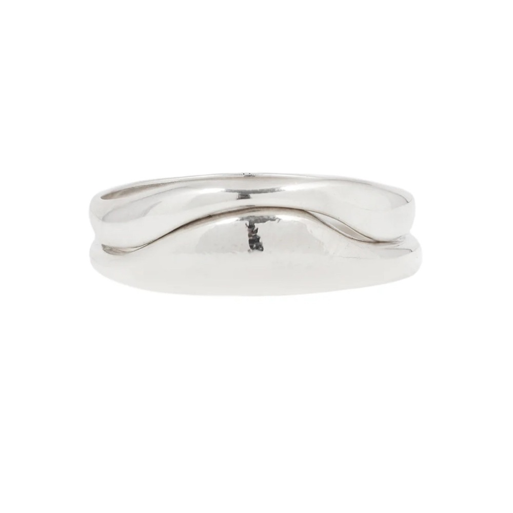 Minimalist Sterling Silver Curved Band Ring - Picture 5 of 5